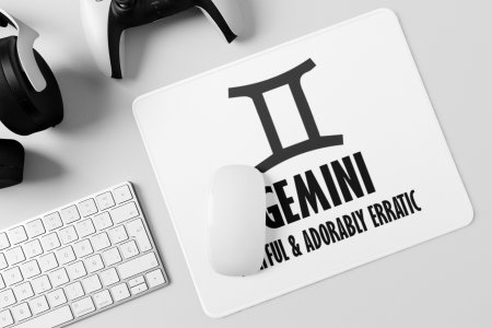 Gemini, playful and adorably erratic - Zodiac Sign Printed Mousepads For Astrology Lovers