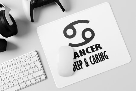 Cancer, Deep and Caring - Zodiac Sign Printed Mousepads For Astrology Lovers