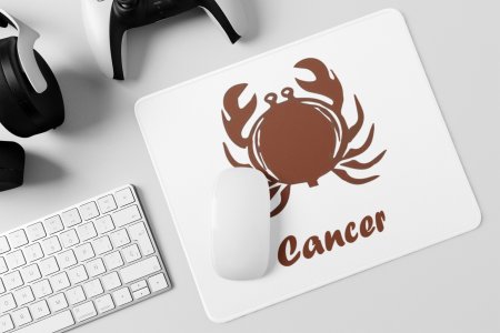 Cancer (BG Brown) - Zodiac Sign Printed Mousepads For Astrology Lovers