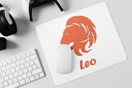Leo (BG orange) - Zodiac Sign Printed Mousepads For Astrology Lovers