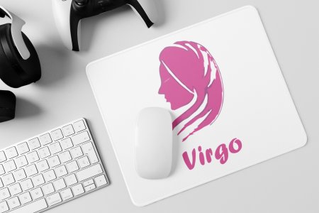 Virgo (BG pink) - Zodiac Sign Printed Mousepads For Astrology Lovers