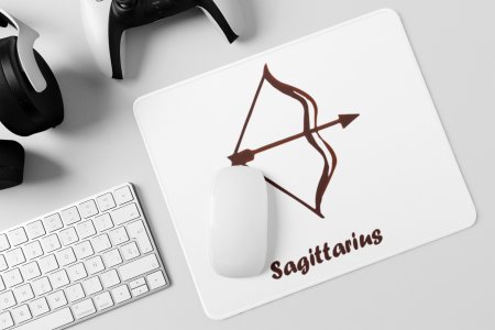 Sagittarius (BG Brown) - Zodiac Sign Printed Mousepads For Astrology Lovers