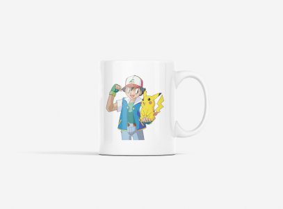Ash Ketchum and Pikachu - Printed animated creature Mug