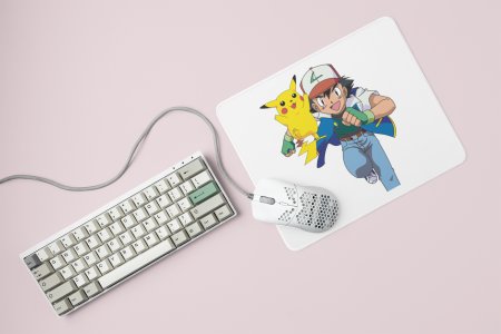 Ash running - Printed animated creature Mousepads