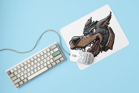Angry fox - Printed animated creature Mousepads