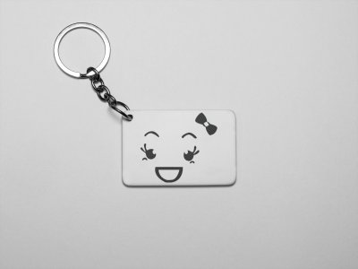 Pretty Girl Emoji- Emoji Printed Keychains For Emoji Lovers(Pack Of 2)