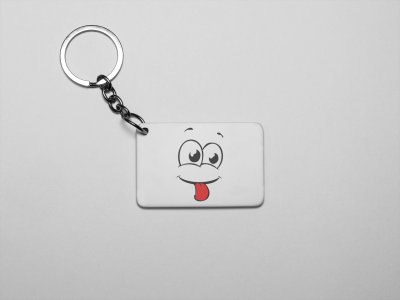 Baby Tongue Emoji - Emoji Printed Keychains For Emoji Lovers(Pack Of 2)