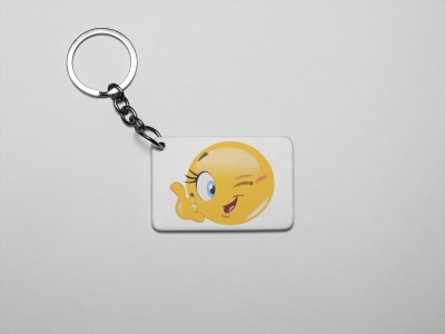 Blink a wink Emoji - Emoji Printed Keychains For Emoji Lovers(Pack Of 2)