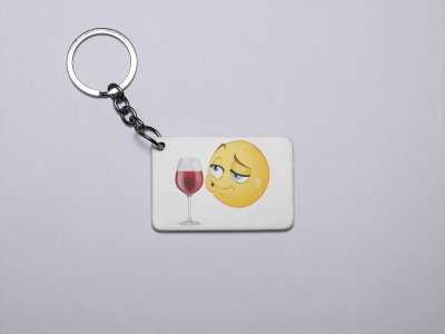 Whisky is Risky Emoji- Emoji Printed Keychains For Emoji Lovers(Pack Of 2)