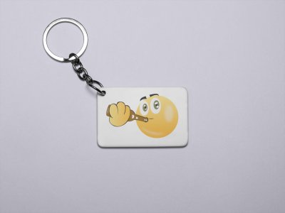 Chill Emoji Text With Full Chill- Emoji Printed Keychains For Emoji Lovers(Pack Of 2)