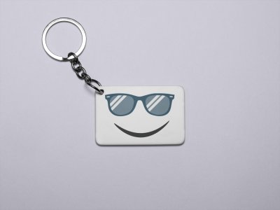 Cool Glasses, Frecky Smile Emoji- Emoji Printed Keychains For Emoji Lovers(Pack Of 2)