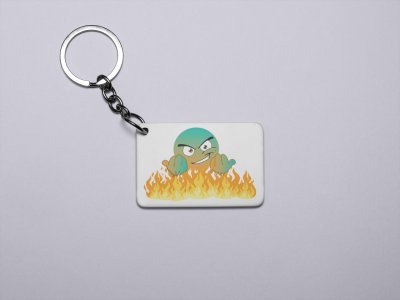 Come On, Cross The Fire Emoji- Emoji Printed Keychains For Emoji Lovers(Pack Of 2)