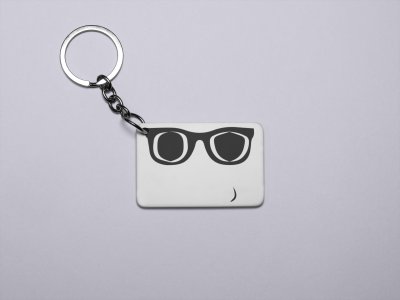 Black and White Glasses Emoji- Emoji Printed Keychains For Emoji Lovers(Pack Of 2)
