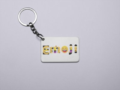 Emoji Pattern in Alphabets- Emoji Printed Keychains For Emoji Lovers(Pack Of 2)