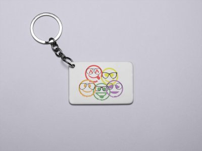 Scribbled Five different Emojis - Emoji Printed Keychains For Emoji Lovers(Pack Of 2)