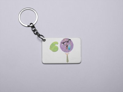 Strong Man in Violet Emoji- Emoji Printed Keychains For Emoji Lovers(Pack Of 2)