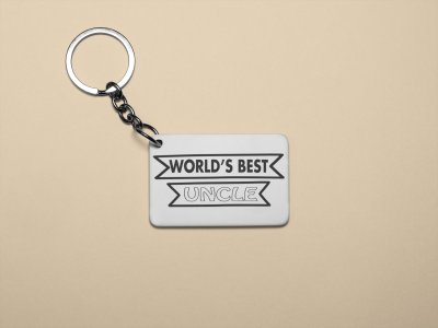 World's best uncle Black text- Printed Keychain