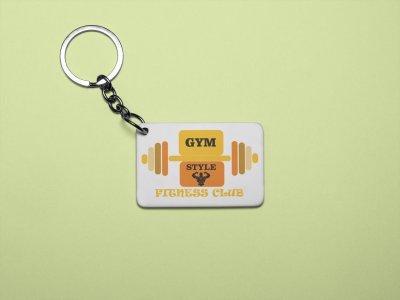 Gym Style, Fitness Club, (BG Orange and Yellow) - Printed Keychains for gym lovers