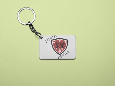 Fitness Gym Center, (BG Shield Red, Black and White) - Printed Keychains for gym lovers(Pack of 2)