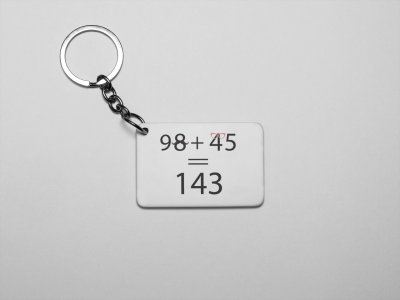 98+45=143 -Printed Keychains For Mathematics Lover(Pack of 2)
