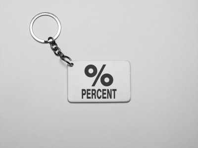 Percent -Printed Keychains For Mathematics Lover(Pack of 2)