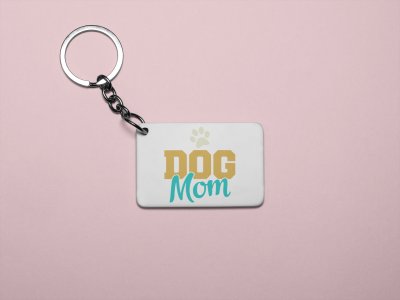 Dog mom Yellow blue Text-printed Keychains for pet lovers(Pack of 2)
