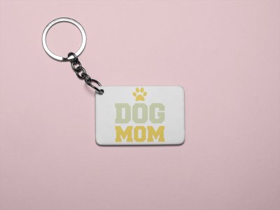 Dog mom Light Green And yellow Text-printed Keychains for pet lovers(Pack of 2)