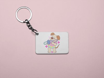 Cute Puppy Illustration -printed Keychains for pet lovers(Pack of 2)