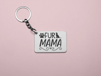 Fur Mama text in black-printed Keychains for pet lovers(Pack of 2)