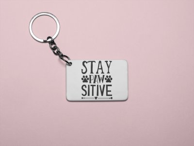 Pawsitive Text in black-printed Keychains for pet lovers(Pack of 2)