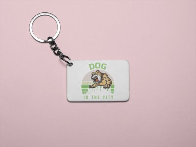 Dog in the city -printed Keychains for pet lovers(Pack of 2)
