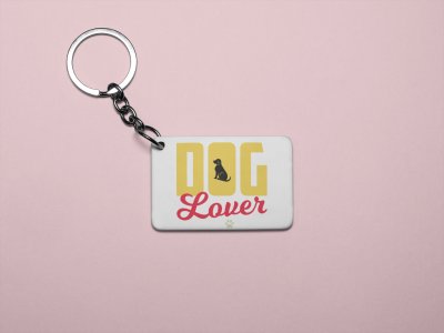 Dog lover Yellow And Red Text -printed Keychains for pet lovers(Pack of 2)