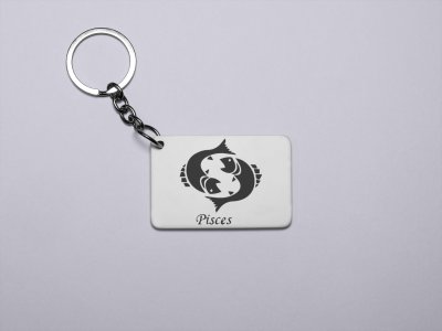 Pisces symbol - Zodiac Sign Printed Keychains For Astrology Lovers(Pack of 2)