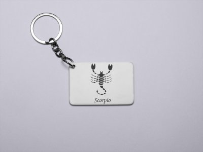 Scorpio symbol (BG Black)- Zodiac Sign Printed Keychains For Astrology Lovers(Pack of 2)