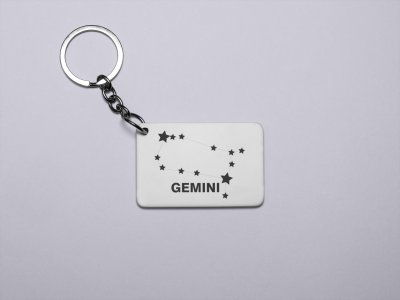 Gemini stars - Zodiac Sign Printed Keychains For Astrology Lovers(Pack of 2)