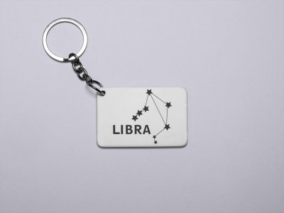 Libra stars - Zodiac Sign Printed Keychains For Astrology Lovers(Pack of 2)