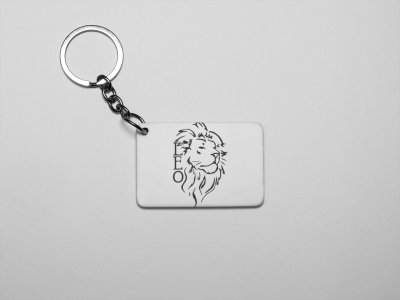 Lion, Black Liner - Zodiac Sign Printed Keychains For Astrology Lovers(Pack of 2)