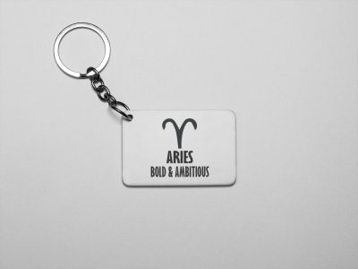 Aries, bold and ambitious - Zodiac Sign Printed Keychains For Astrology Lovers(Pack of 2)
