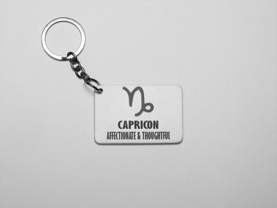 Capricorn, affectionate and thoughtful - Zodiac Sign Printed Keychains For Astrology Lovers(Pack of 2)
