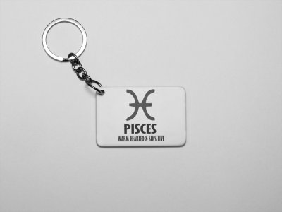 Pisces, warm hearted and sensitive - Zodiac Sign Printed Keychains For Astrology Lovers(Pack of 2)