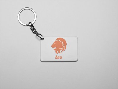 Leo (BG orange) - Zodiac Sign Printed Keychains For Astrology Lovers(Pack of 2)