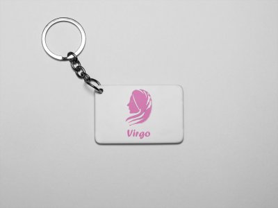 Virgo (BG pink) - Zodiac Sign Printed Keychains For Astrology Lovers(Pack of 2)