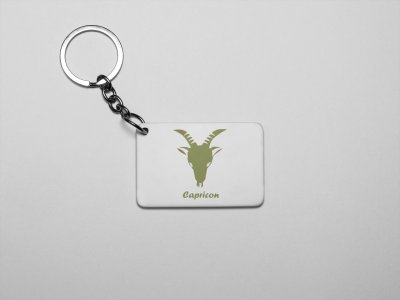 Capricorn (BG Green) - Zodiac Sign Printed Keychains For Astrology Lovers(Pack of 2)