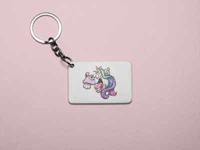 Unicorn smiling - Printed animated creature Keychains For Animation Lovers(Pack of 2)
