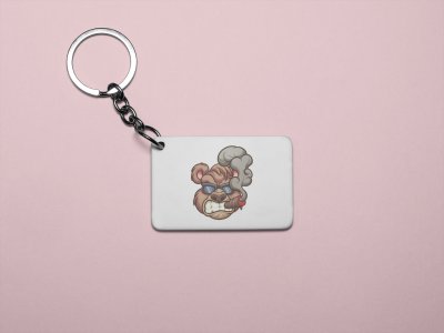 Angry bear - Printed animated creature Keychains For Animation Lovers(Pack of 2)