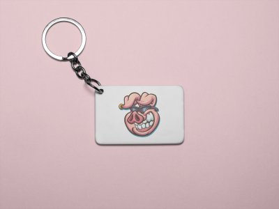 Pig smiling - Printed animated creature Keychains For Animation Lovers(Pack of 2)
