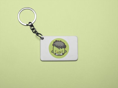 Hulk face - Printed animated creature Keychains For Animation Lovers(Pack of 2)