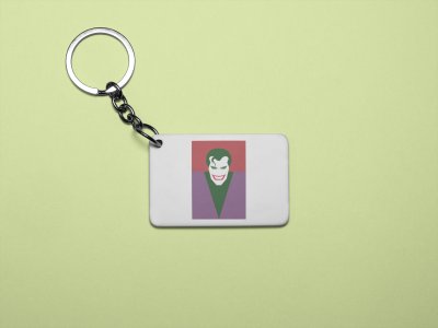 DC villain joker (BG Violet) - Printed animated creature Keychains For Animation Lovers(Pack of 2)