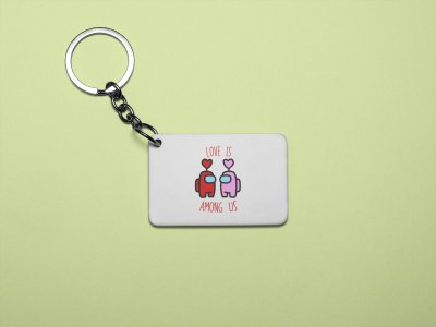 Love is among us, (BG Pink and Red) - Printed animated creature Keychains For Animation Lovers(Pack of 2)