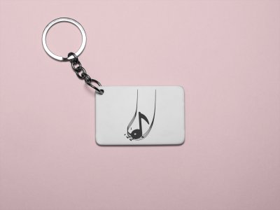 Musical notes-White -Designable Musicllnstrument Keychain ( Combo Set Of 2)